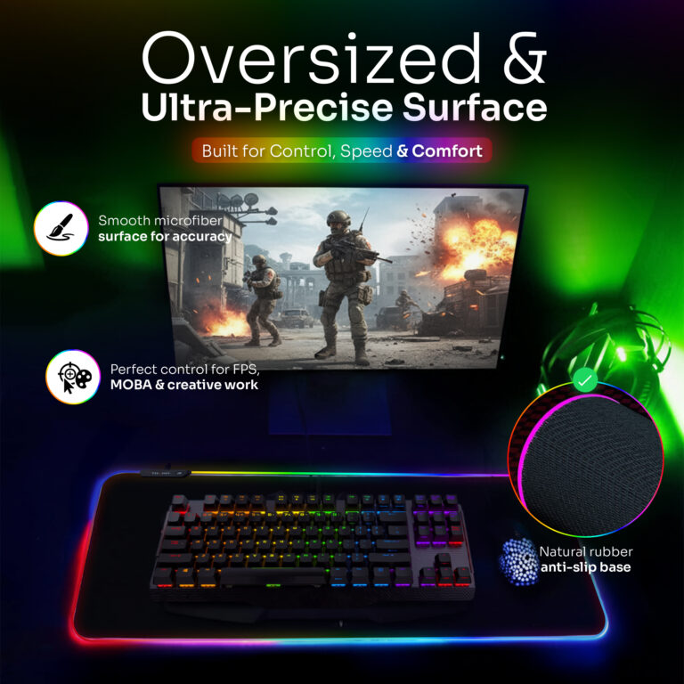 Oversized ultra-precise surface with natural rubber anti-slip base