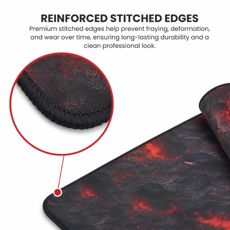 Reinforced stitched edges close-up