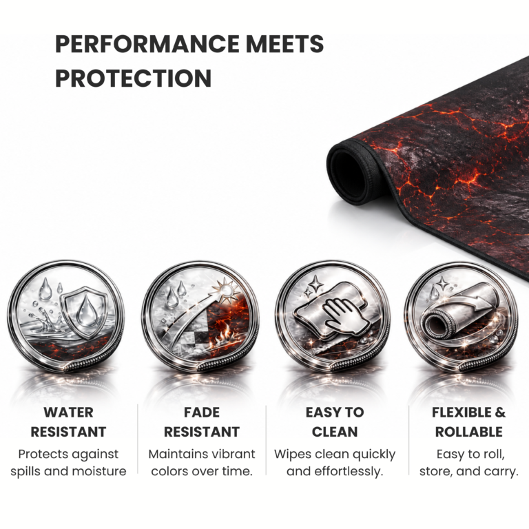 Water and stain resistant, easy to clean, flexible and rollable